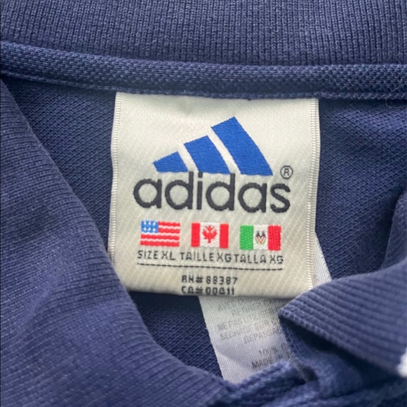 Vintage X-Large Adidas Navy Blue Polo Shirt - Picture 3 of 3